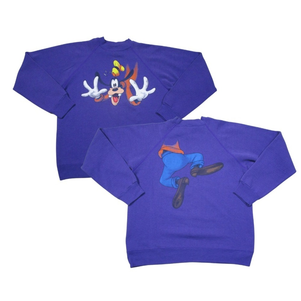 VTG Mickey Unlimited Goofy Disney Sweatshirt Crewneck (L) Purple 90s USA Cartoon